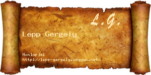 Lepp Gergely névjegykártya